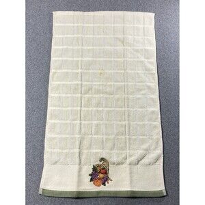 Vintage Embroidered Kitchen Towel 27”x15” Cream Color